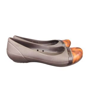 Crocs Tortoise Cap Toe Ballet Flats Women's Size 6 Brown Comfort Shoes‎ 15507
